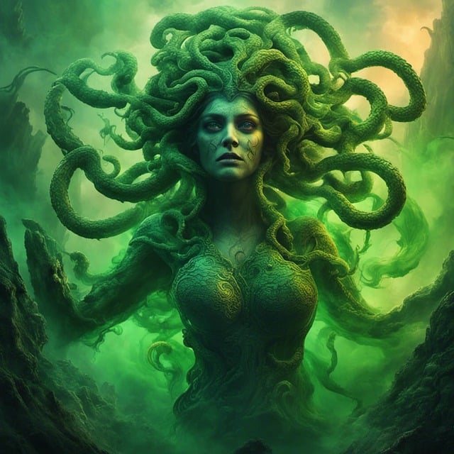 An AI generated image of Medusa.