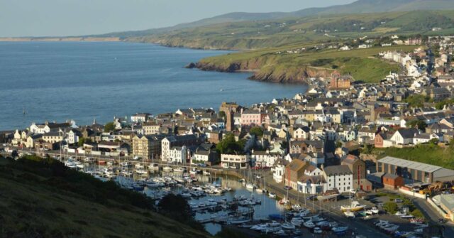 A photo of a small seaside town on Isle of Man.
