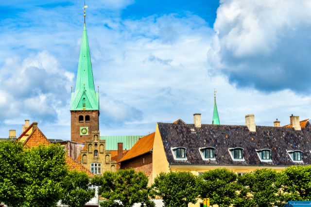 Olaf cathedral in the old town of Helsingor, Denmark.