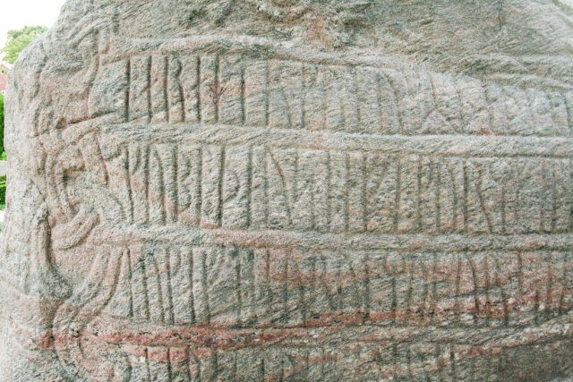 Old runic stone in Denmark.