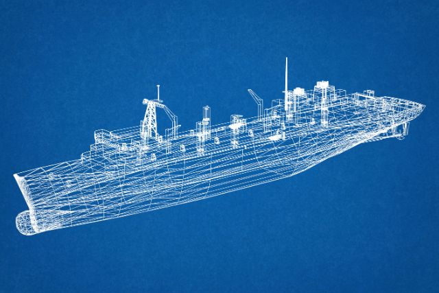 Digital copy of a big ship blueprint.