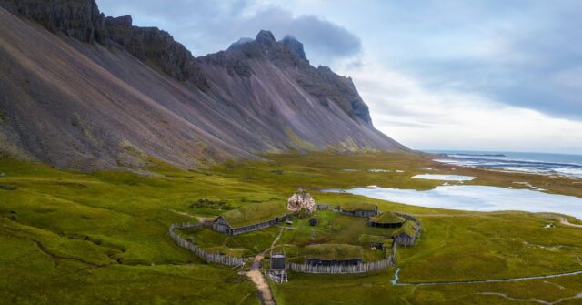 An ancient viking village settlement.