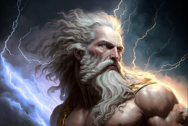 Greek God of Lightning Zeus.