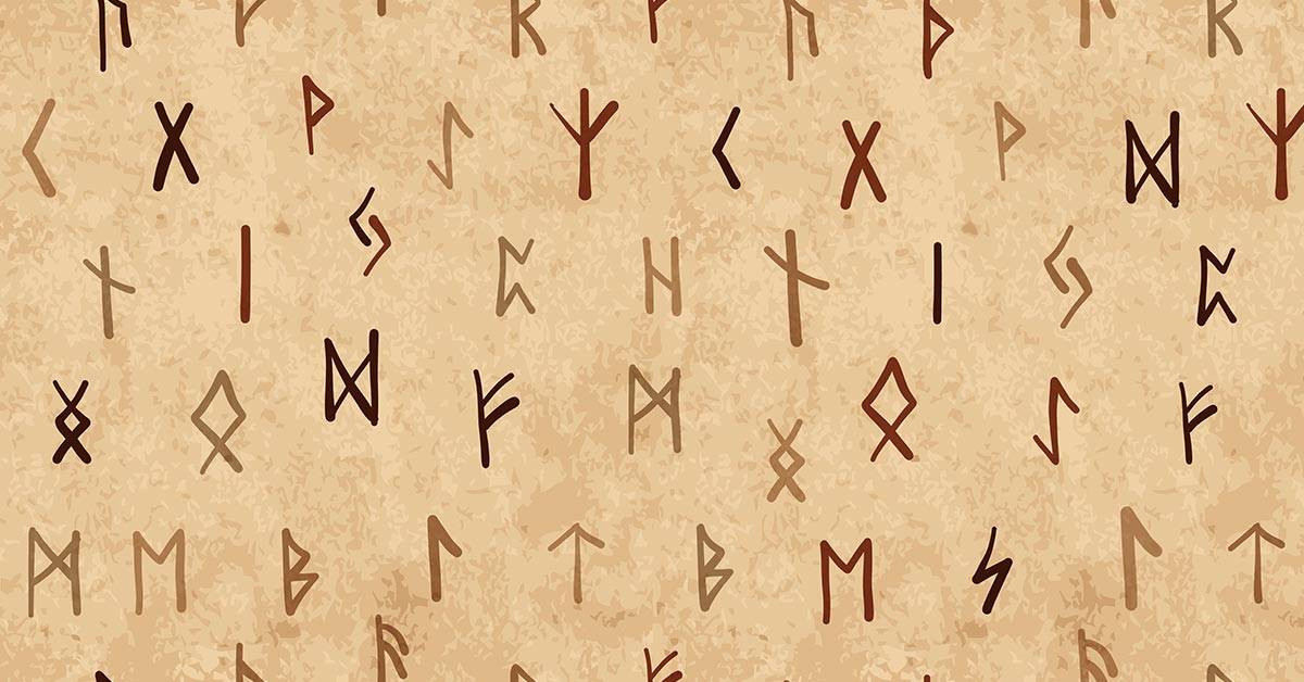 Older style runes in different dark brown colours